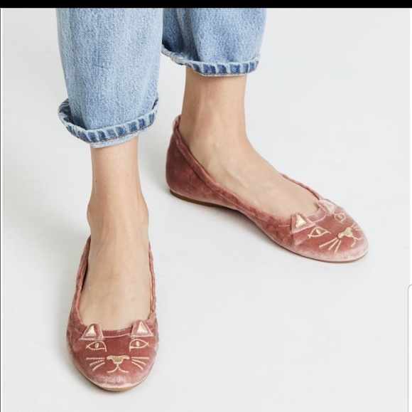 Charlotte Olympia Shoes - Charlotte Olympia ballerina suede flat.